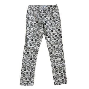 Klip Jeans Womens Size 7/8 Black White Geometric Print Pants‎